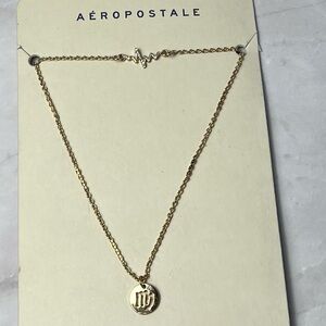 Aeropostale Scorpio & Heartbeat Necklace Set Gold Tone & Rhinestones